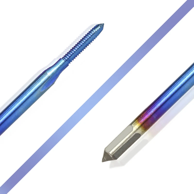 XCAN-grifo de rosca métrica recubierta de azul Nano M1-M1.8, máquina de flauta recta, HSS 6542, broca de tornillo