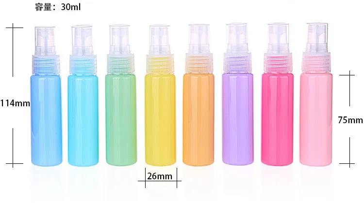 30 Teile/los 30ML Candy Farbe Flasche Leere Kunststoff Pumpe Flasche Gelb PET Flasche Creme Pumpe Rosa Flasche Container