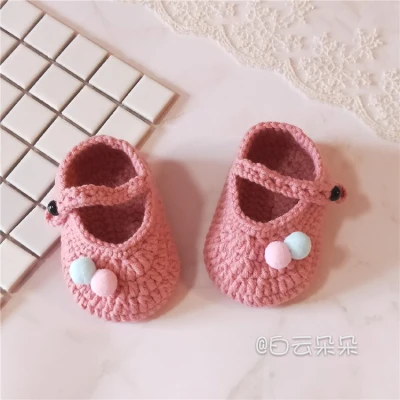 Crochet Bayi Sepatu Bayi Putih Sandal Jepit, Crochet Bayi Sepatu UKURAN 0-12 Bulan Tenunan Tangan Bayi Balita Sepatu