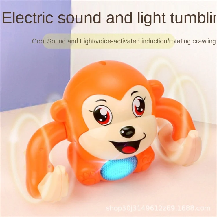 Doki Toy Electric rolling monkey acousto-optic acoustic induction rolling monkey toys for children