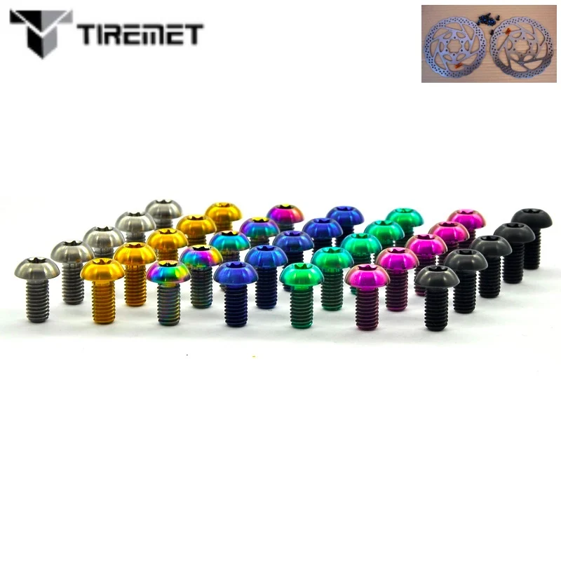 12Pcs M5x10/12mm T25 Titanium TI Disk Brake Rotor BoltsTorx Srew MTB Bicylce Bottle Holder Bolt Bike Water Bottle Cage Tiremet