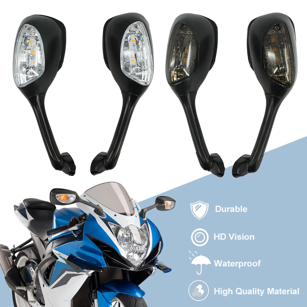 

Motorcycle Rearview Mirrors For Suzuki GSXR 600 750 2006-2010 GSXR1000 2005-2008 K6 K7 K8 Side Mirrors with Turn Signal Light