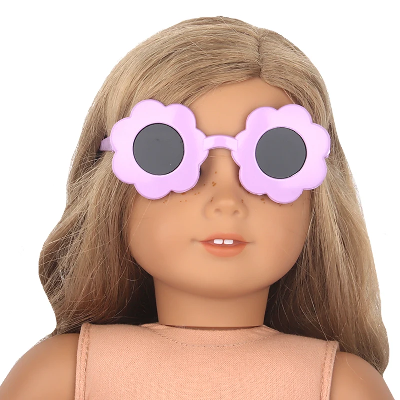 Cute Doll Sunglass For American 18 Inch Girl Dolls Beach Party Travel Glasses For 43cm Baby New Born&DIY Doll Girls Toy Gift