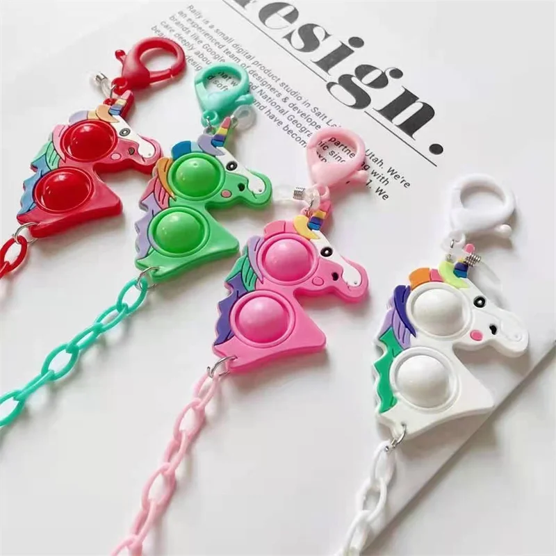 1PCS Unicorn Creative Candy Color Cartoon Acrylic Lanyard Necklace Glasses Chain Headphone Chain Mask Chain