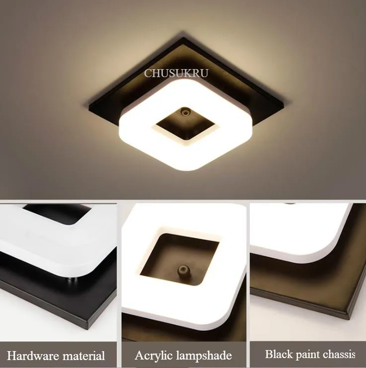 Modern Flush Mount Ceiling Light Hallway Porch Balcony Lamp Interior Lighting Surface Mounted Square LED Ceiling Lights