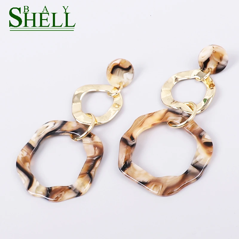 Shell Bay Fashion Earrings Jewelry For Women Punk Drop Earrings Cute Long Leopard Earrings Rainbow Earings Simple Boho Star 2020