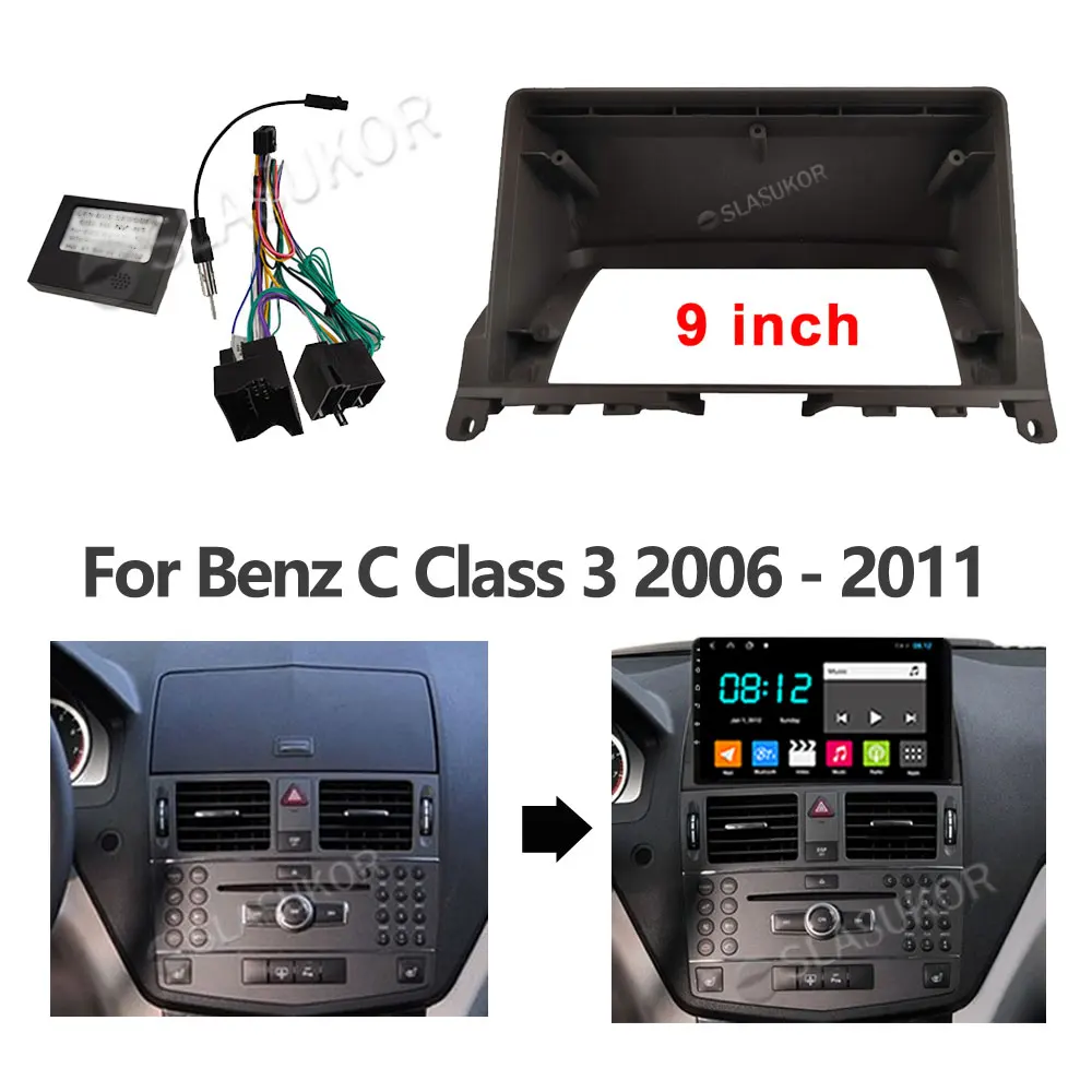 

For Mercedes Benz C Class 3 W204 S204 2006 - 2011 Wires Board Control CANBUS CABLE OR Frame no 2din