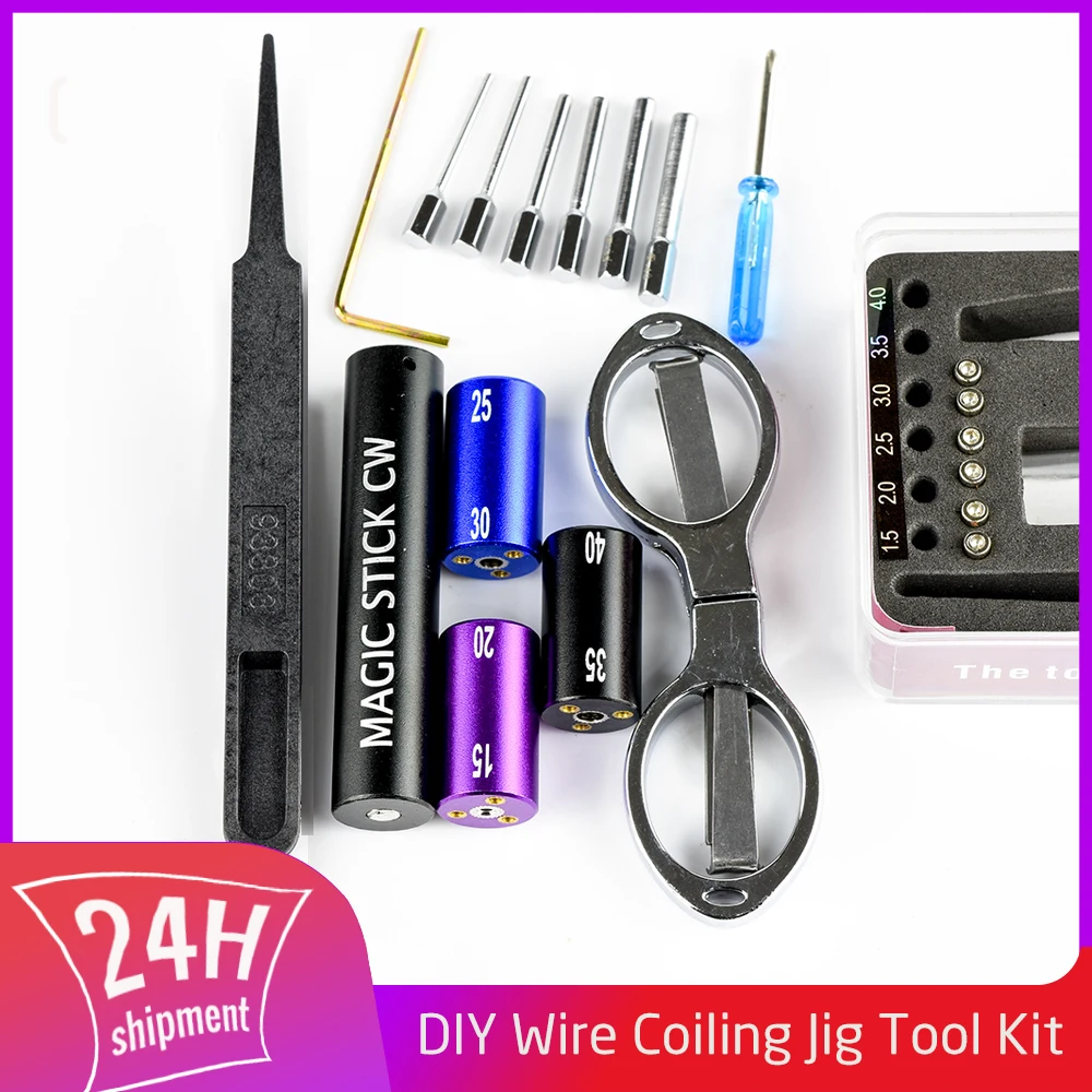 DIY Tool Kit Set Rod Jig Resistance Wire Koiler Coil CW 20/25/35 Winding Pliers for Magic Stick RBA RDA RTA