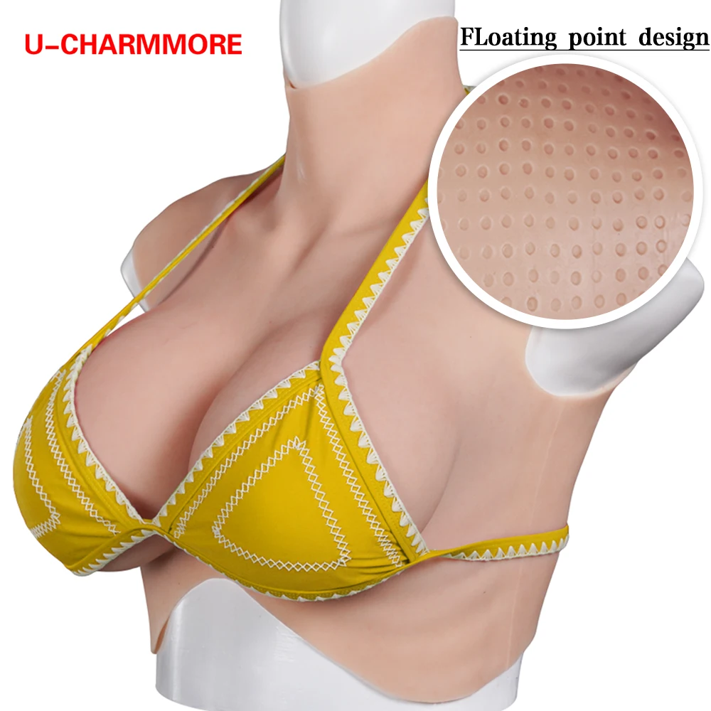 U-CHARMMORE 8th New Upgraded Top Quality Realistic Fake chest Tits Enhancer Silicone Breast Forms With Bloodshot Design