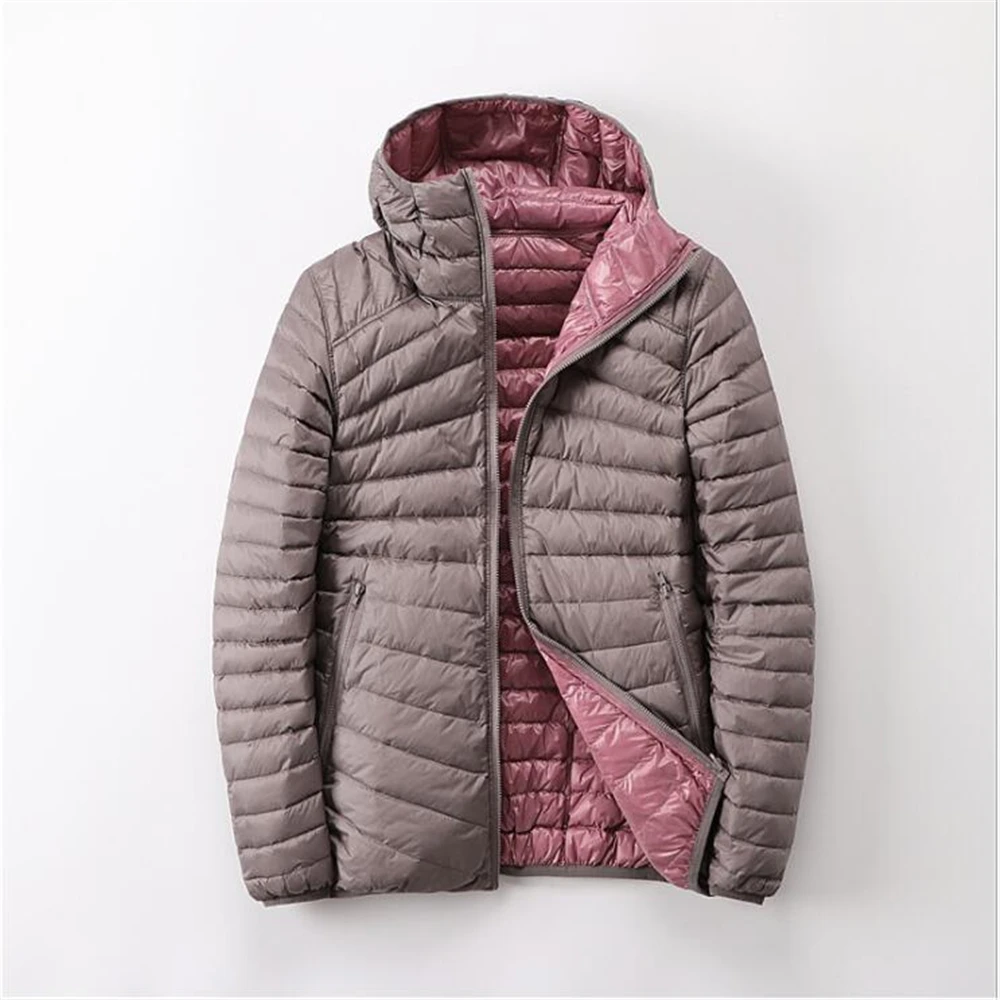 Ultra Thin Down Jacket for Women, Warm Coat, Two Side Parka, Female Outwear, Autumn, Winter, 2024