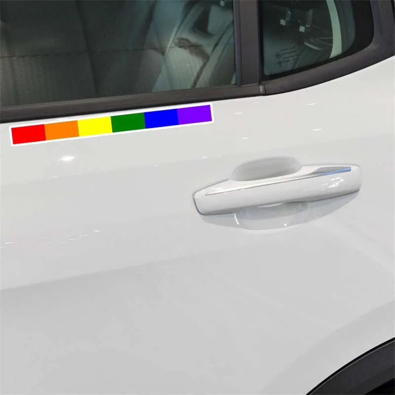 Interesting Gay Pride Rainbow Car Sticker Accessories KK Vinyl PVC 16cm*2cm Motorcycle Laptop Decal