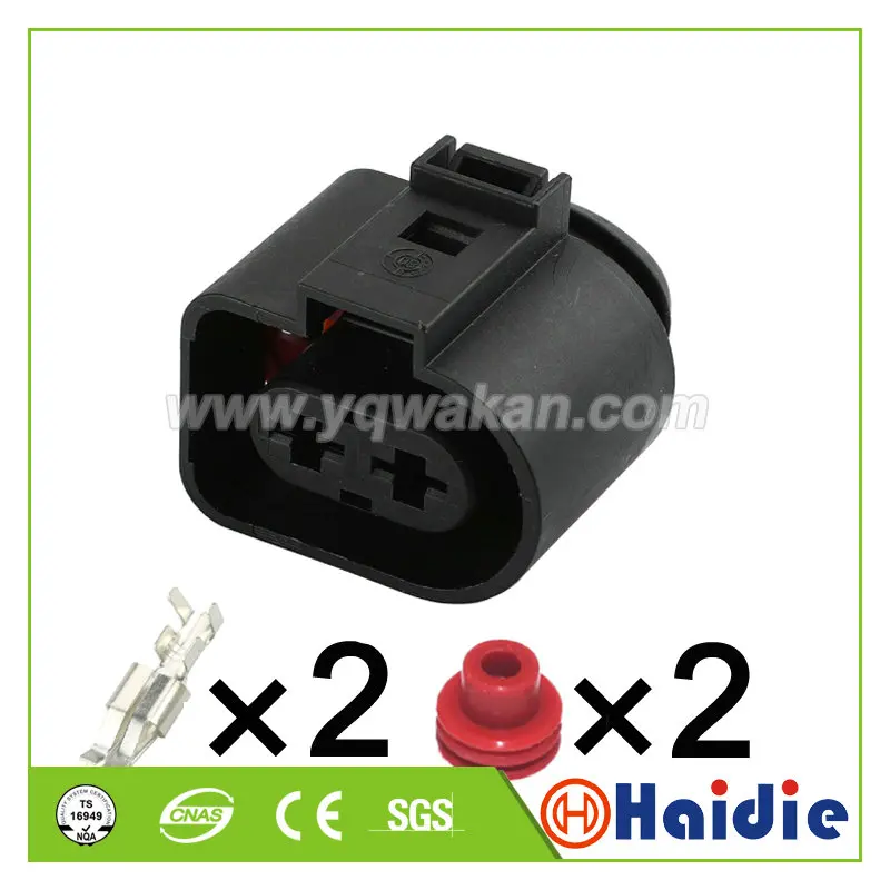 

2sets 2pin auto 6.3series elecrical housing plug 1J0 973 752 wiring cable waterproof plug connector 1J0973752