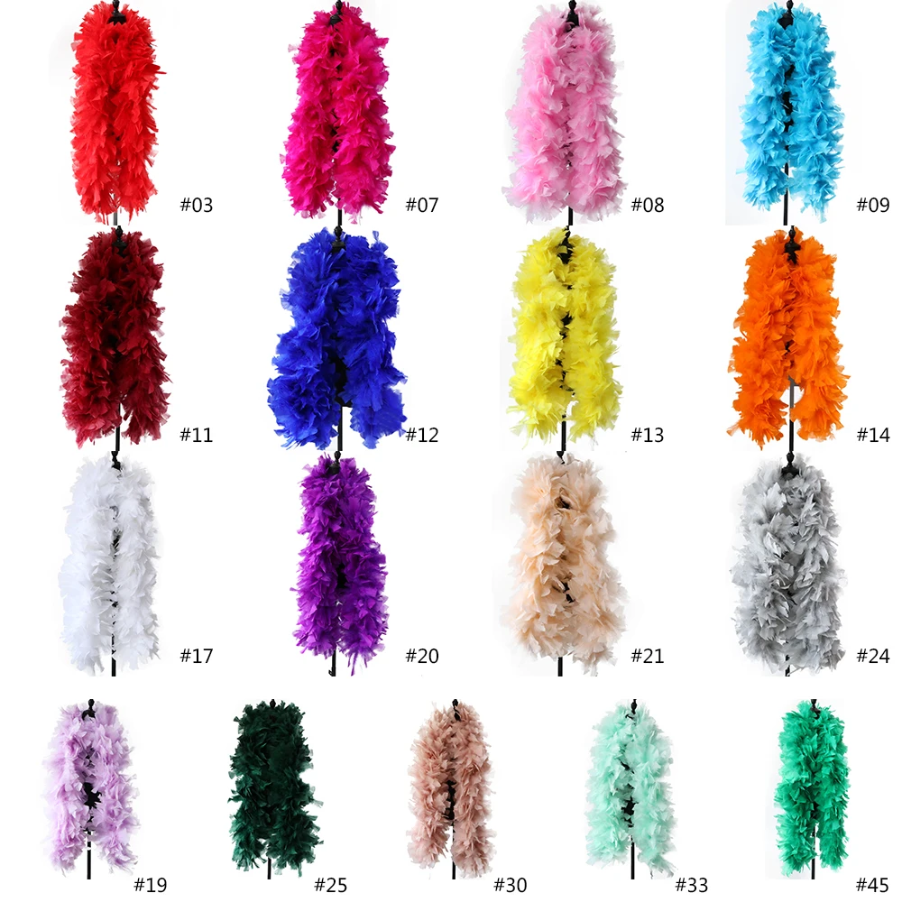 

2 Yard Natural Turkey Feather Boa Wedding Stage Clothing Sewing Accessory 200 Grams Decorative feather on Ribbon Shawl Dyed