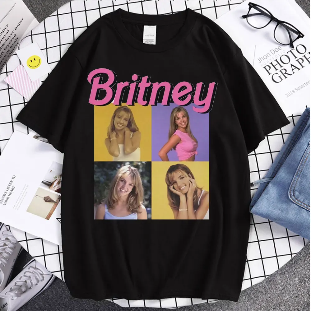 2021 Couple T Shirt  Hot Sale Britney Spears Beautiful Photo Cartoon Summer Cotton Tops Ulzzang Fashion Tees Style Trip T-shirts