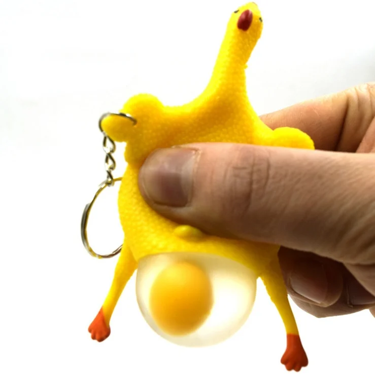 

Squeeze Egg Hen Decompression Fun Vent Chicken Keychain Adult Spoof Whole Rick Children'S Fidget Toys Baby Toys