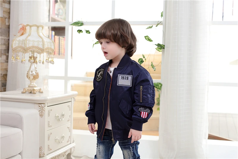 Chaqueta Bomber Para Niños: Cortavientos Ligero De Manga Larga Con Detalles Reflectantes | Acolchada Transpirable Para Primavera Y Verano