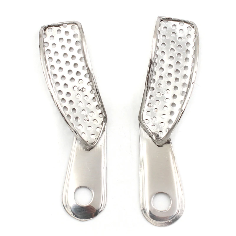 2Pcs/Set Dental Impression Tray Upper and Lower Stainless Steel Teeth Tray Autoclavable Dentist Tools Denture Teeth Holder Tray