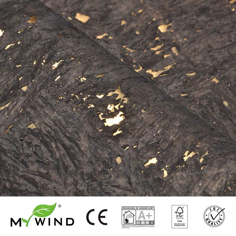 Imagem -03 - Mywind Chocolate Marrom com Ouro Luxo Papel de Parede por Atacado Sala Estar Cortinas Decoração Casa Cortiça Wallcovering