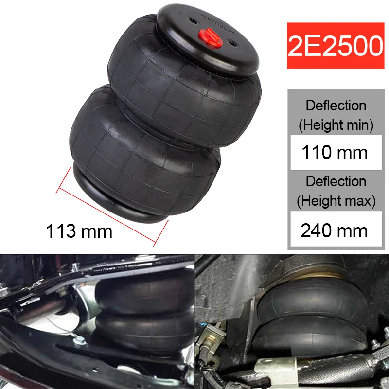 2E2500 Double convolute air spring airbag Air Ride Suspension Bag pneumatic bag shock absorber