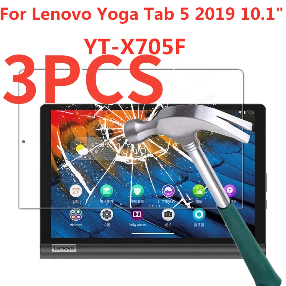 3PCS Tempered Glass YT-X705F Tablet Screen Protector For Lenovo YOGA Tab 5 2019 10.1 Inch YT-X705F Anti Scratch Protective Film