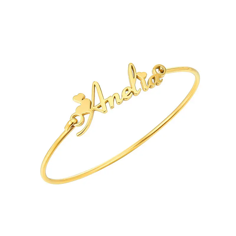 

Custom Wire Bangle Personalized Name Bracelet Stainless Steel for Women Girl Birthday gift Blessing Jewelry Cuff