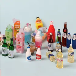 1/12 Miniature Dollhouse Accessoreis Mini Wine Bottle Sake Milk Drinks Food Furniture Model Toys For Barbies House Doll House