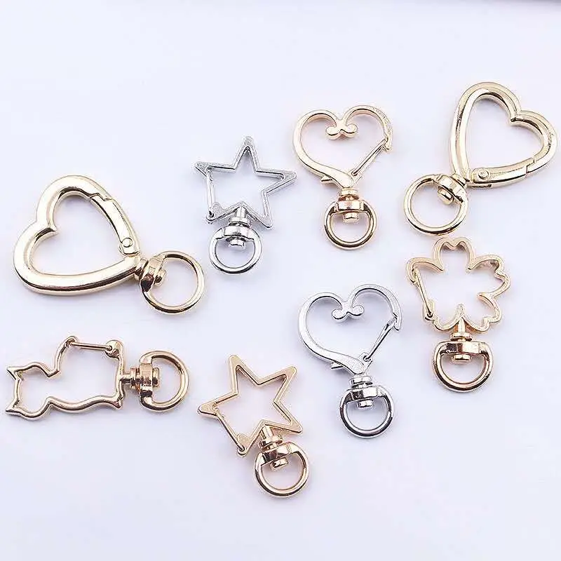 Creative Colorful Keychain DIY Key Rings Key Chain Lobster Clasp Love/Stars/Cat/Moon Key Chains