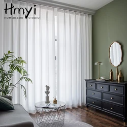 Soft White Tulle Curtains For Living Room Japan Style Voile Sheer Window Curtain For Bedroom Thick Chiffon Curtains For Kitchen