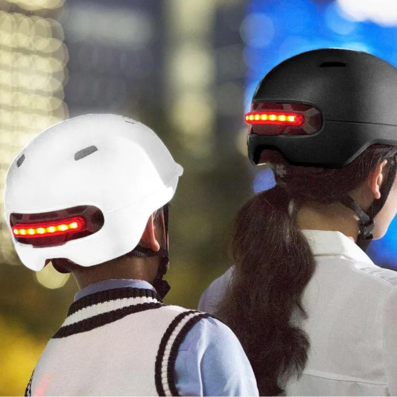 Electric Scooter Safety Helmet with Smart LED Warning Flash for Xiaomi M365 Pro Scooter Skateboard Ninebot E1/E2/E3/E4