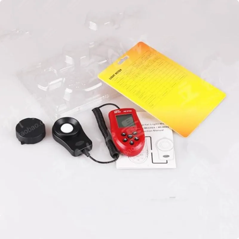 New 200,000 Lux Automatic HS1010A LCD Digital Light Meter Luxmeter Lux/FC Meters Illumination Handhold Light Luminometer