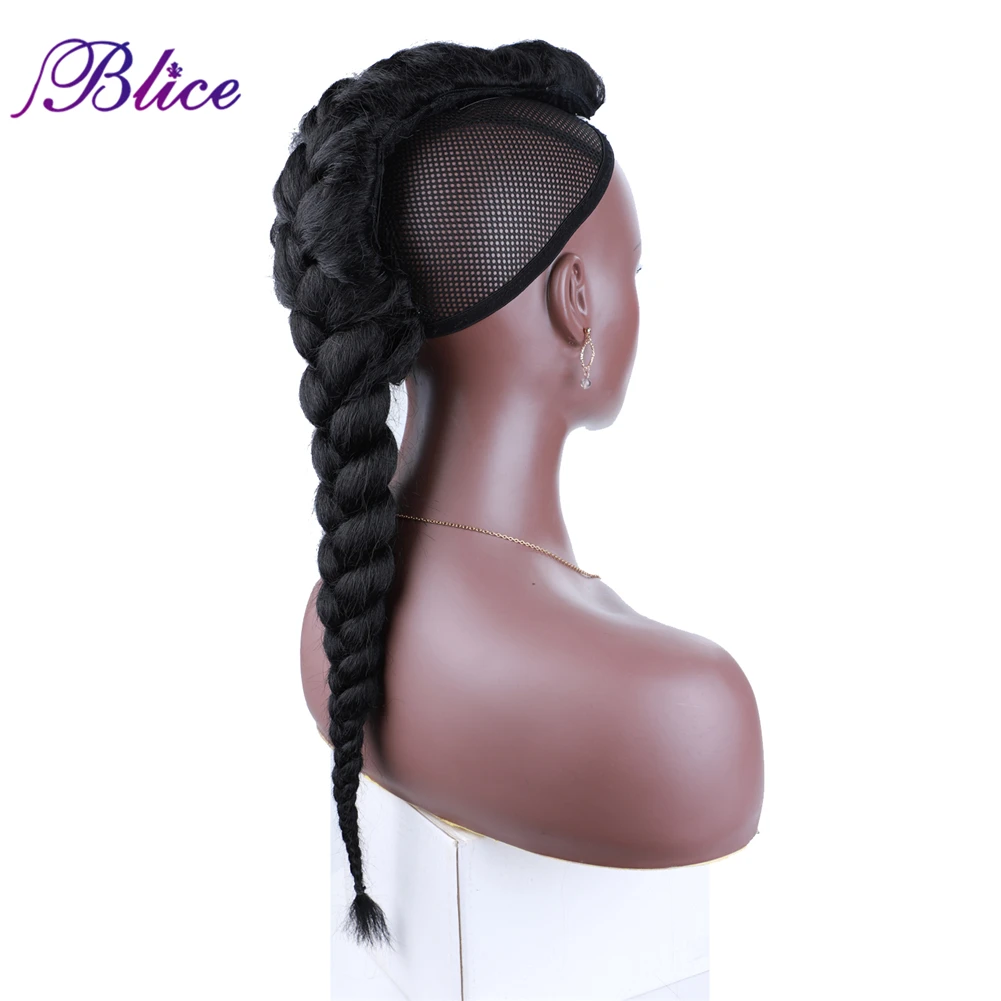 Synthetic Braided Ponytail Hair Extensions 30 Inch Long Length Braids Clip In Hairpieces Easy To Wear