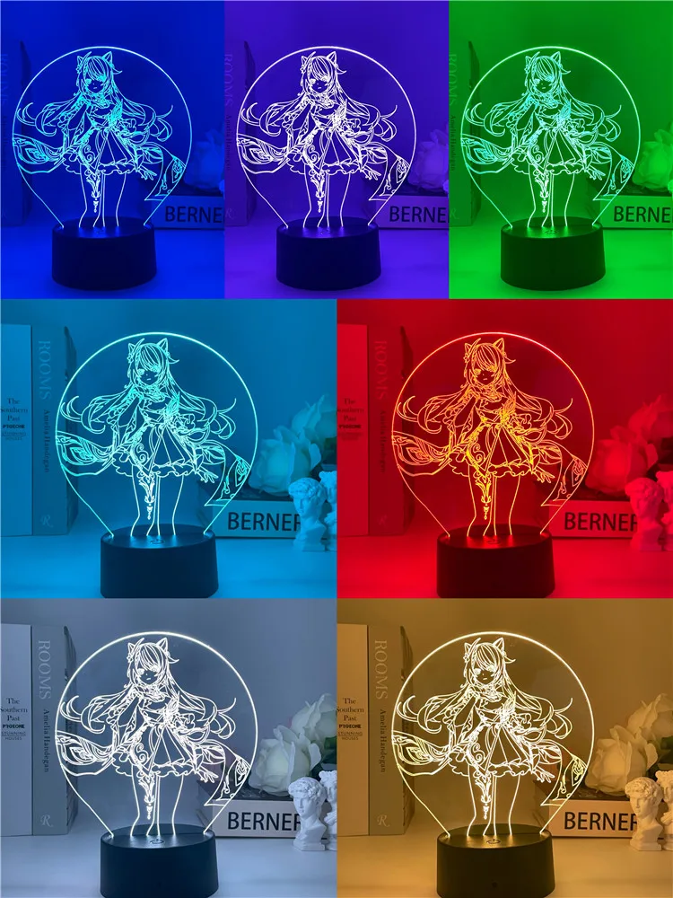 Genshin Impact Night Light 3D Illusion Lamp Game Light for Bedroom