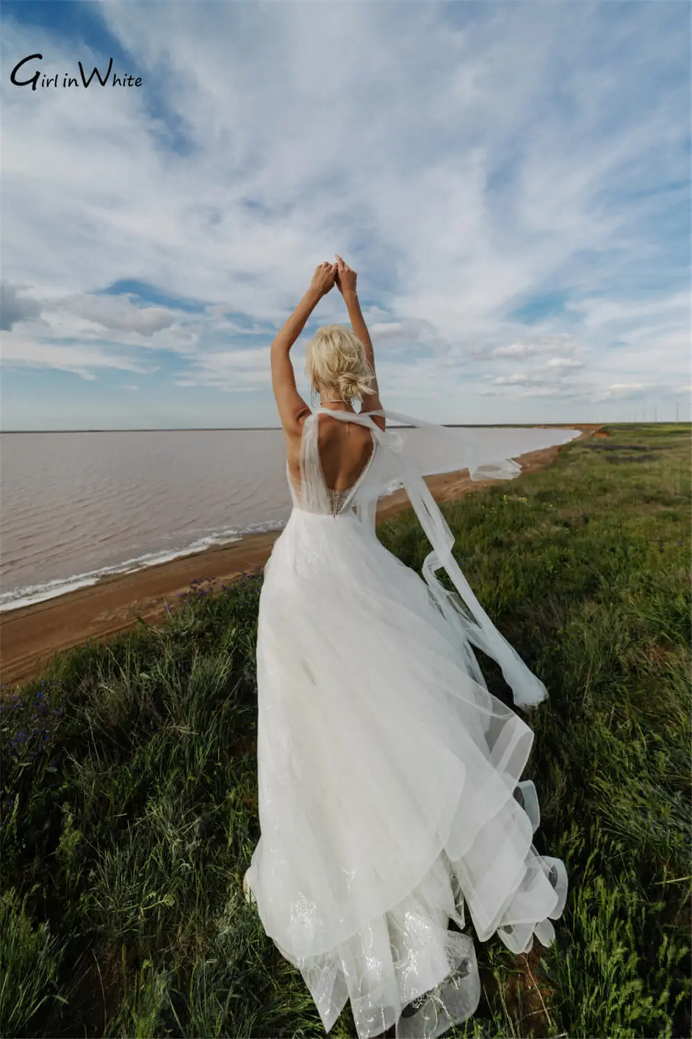 Robe de Mariée Sexy en Dentelle à Paillettes et Dos aux, Tenue de Style Boho à Manches Précieuses et Col en V Profond, pour Patients Personnalisés