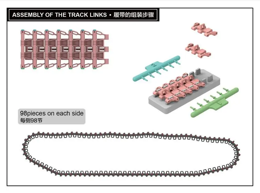 Ryefield-Model RM5047 1/35 WORKABLE TRACK LINKS PZ.KPFW.III/IV EARLY PRODUCTION