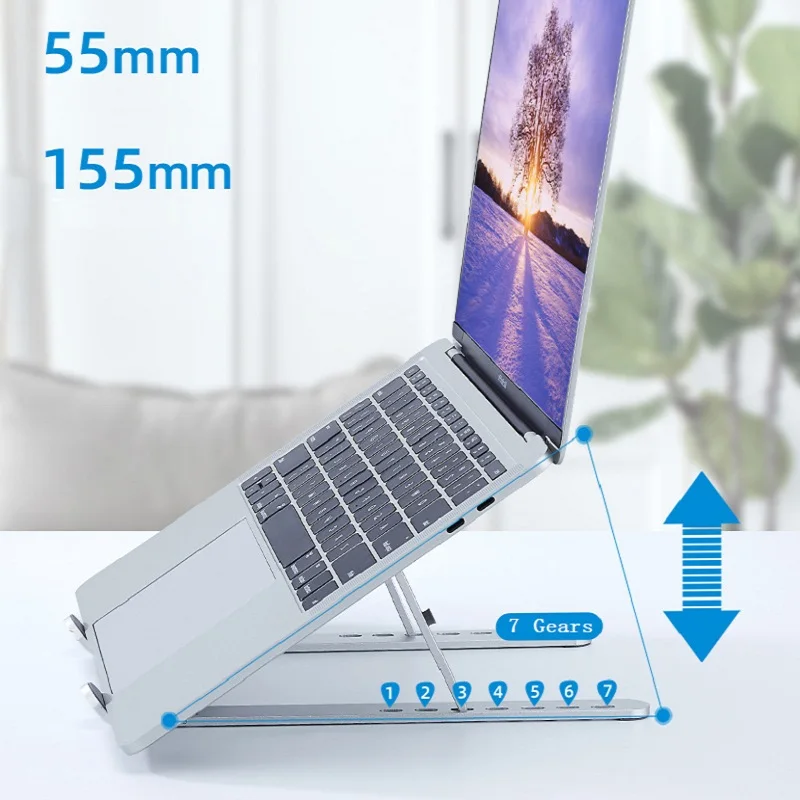 2 In 1 ABS Plastik Vertikal Penyimpanan Laptop Berdiri Desktop Tablet Pemegang Meja Ponsel Berdiri untuk IPad Macbook Pro Notebook