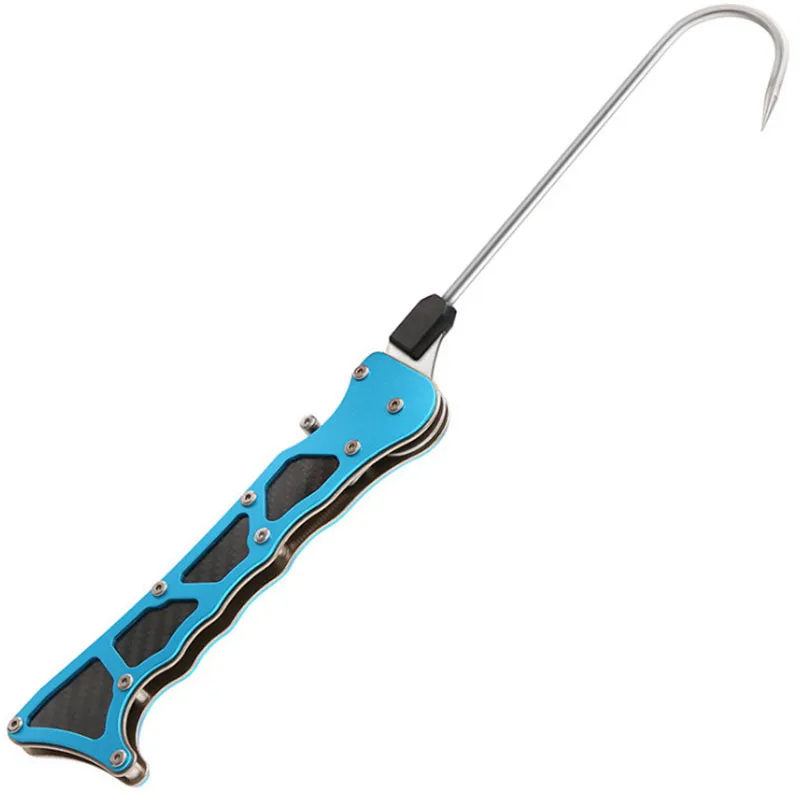 Professional Fish Hook Foldable Outdoor Grip Portable Telescopic Sea Fishing Gaff Stainless Steel Lip Spear Hook Gripper Tackle