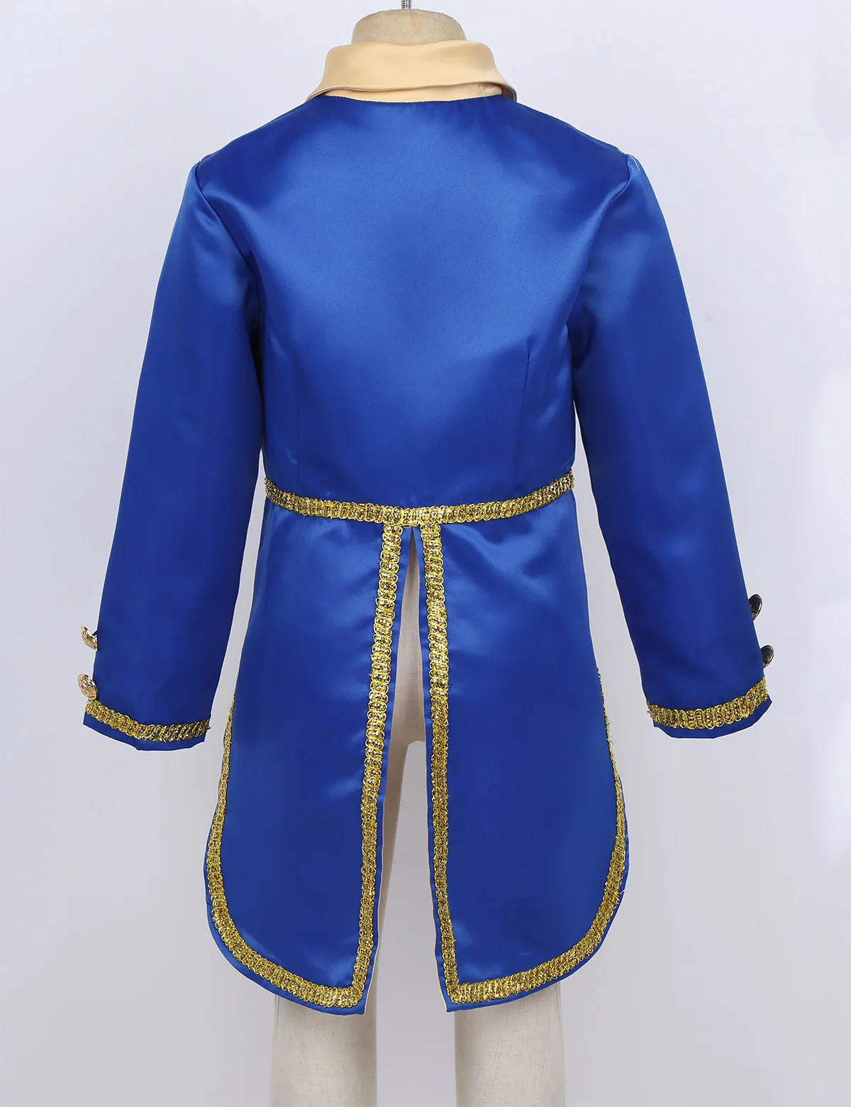 Kids Boy Prince Cosplay Costume Long Sleeve Turn-Down Collar Tuxedo Jacket Royal Court Prince Tailcoat Halloween Carnival Party