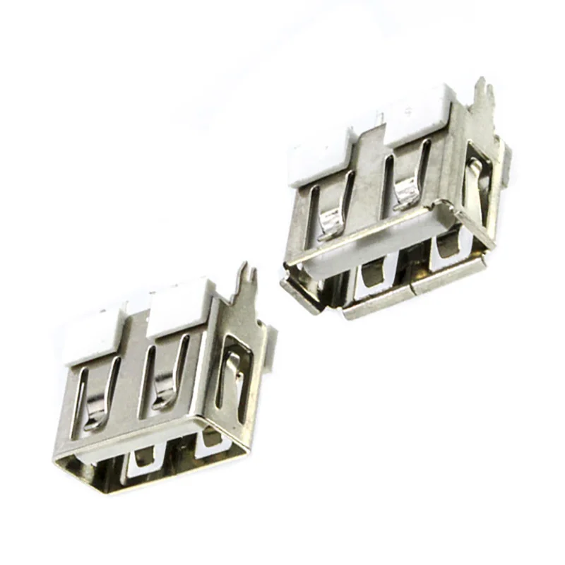 

10/20/50Pcs USB Female Type A 2.0 4Pin PCB Connector 180 Degree DIY Flat DIP Charge Plug Socket Jack Tail Electric Terminals