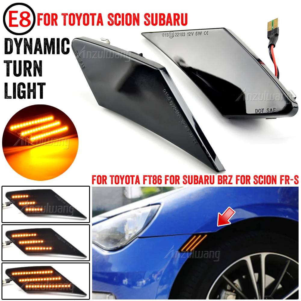 

Dynamic Side Marker Turn Signal Light Sequential Blinker Lamp For Subaru BRZ Scion FR-S Toyota FT86 2013-2019 SC2554100