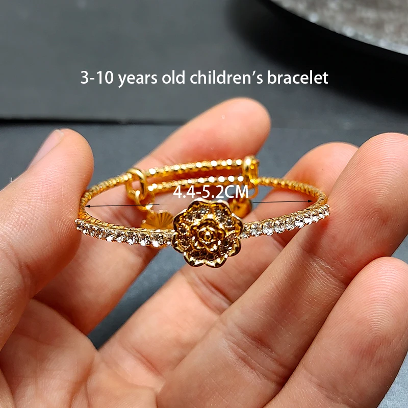 20 Styles Dubai Gold Color Baby Bangles For Kids Baby Promotion Sale Child Birthday Gifts Children'S Bracelets