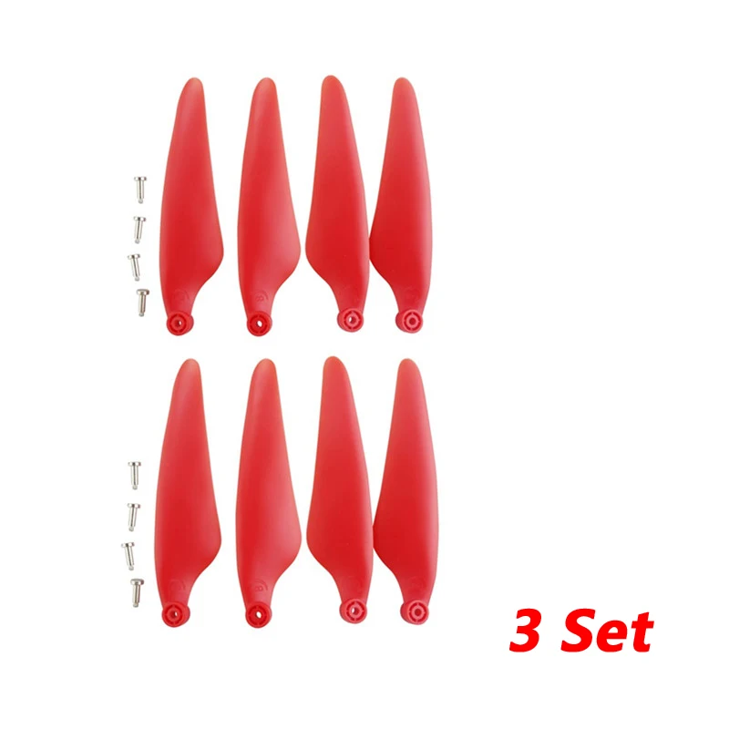 

3Set H117S Propeller Props CW CCW Blade Spare Part for Hubsan H117S Zino RC Quadcopter Drone Foldable Propeller Blade Set Red