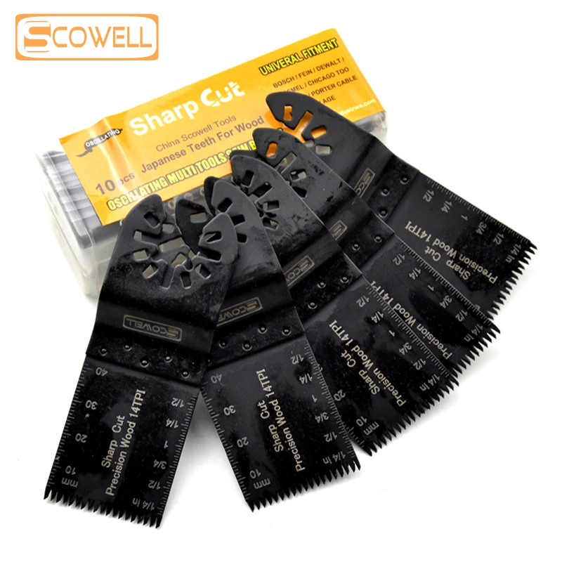

10 Packing Japanese Teeth Plunge Multi Tool Oscillating Saw Blades 34*40*90mm Sk5 Material Not For Starlock Clean Wood Cutting