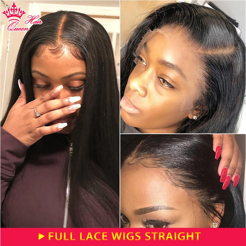 Full Lace Human Hair Wigs With Baby Hair Straight Wig Natural Hair For Women Black Brazilian Virgin Hair Queen Hair Products