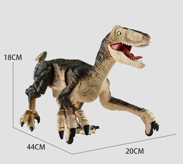 RC 공룡 전기 워킹 랩터 쥬라기 공룡 어린이 장난감, 지능형 동물 시뮬레이션 원격 제어 어린이 공룡 장난감