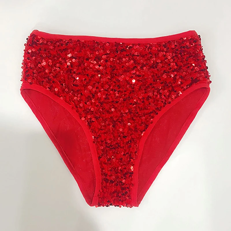 القطب أزياء رقص مثير الأحمر الترتر السراويل النساء ملهى ليلي بار الملابس الكبار الجاز Dancewear جوجو راقصة وتتسابق الأسود VDB3180