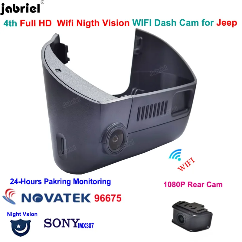 

Full HD Wifi Night Vision 24H Car Dvr Car Camera Dash Cam With Rear Camera Recorder For Jeep Cherokee Dodge Chrysler 2013-2021