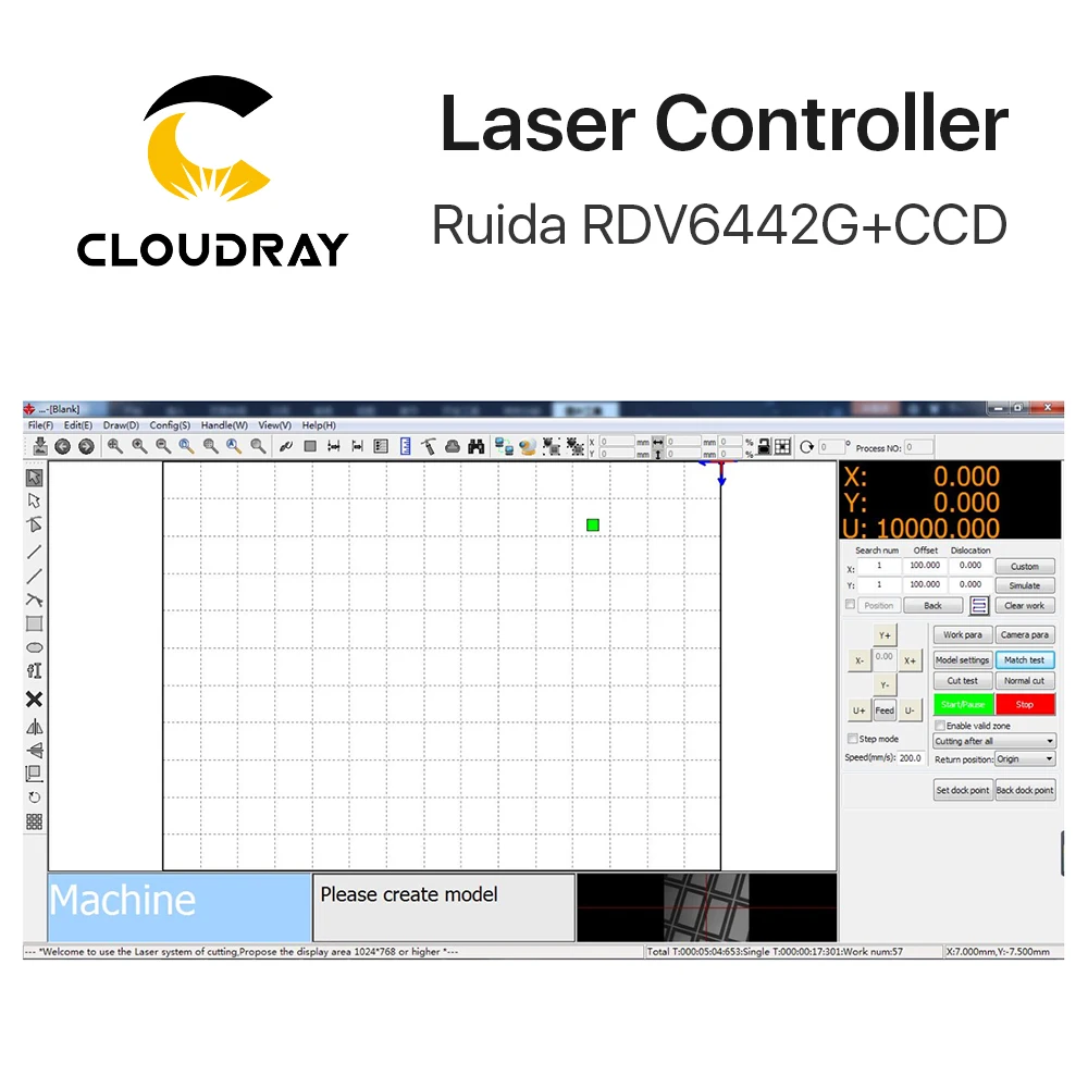 Cloudray Ruida RDV6442G CCD wizualny sterownik laserowy Co2 do maszyny do grawer laserowy