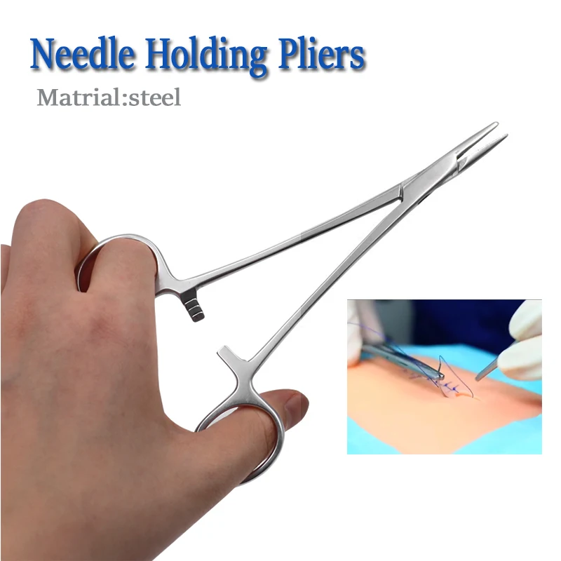 1pcs Stainless Steel Hemostatic Clamp Forceps Surgical Forceps Tool Farm Forceps Pliers Straight/Elbow Tips Needle Holder