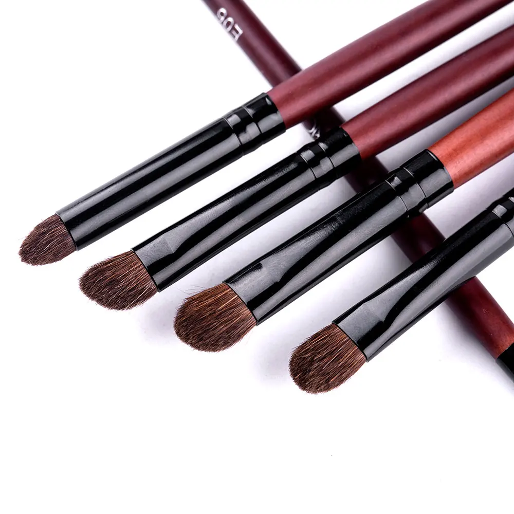 RANCAI 5pcs EyeShadow Makeup Brushes Set Natural Horse Pony Hair Blending Smudge Shader Beauty Makeup Brushes Cosmetics Kit