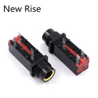 5Pcs Audio Jack 6.35mm 3Pin Mono Audio Stereo Audio Socket Microphone Welding Line For Microphone Socket